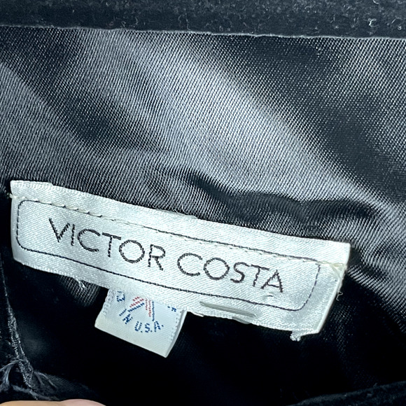 VTG Victor Costa Formal Dress Womens 8 Ruffle Velvet Satin Whimsigoth 80s Witchy - Picture 8 of 16